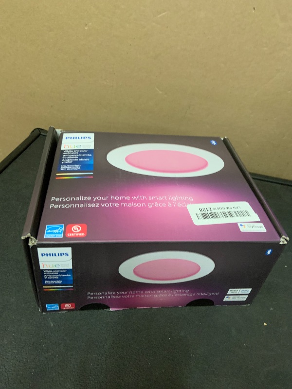Photo 1 of Philips Hue Smart Slim 6 Inch LED Downlight - White and Color Ambiance Color-Changing Light - 1 Pack - 1200LM - Indoor - Control with Hue App - Works with Alexa Google Assistant and Apple Homekit