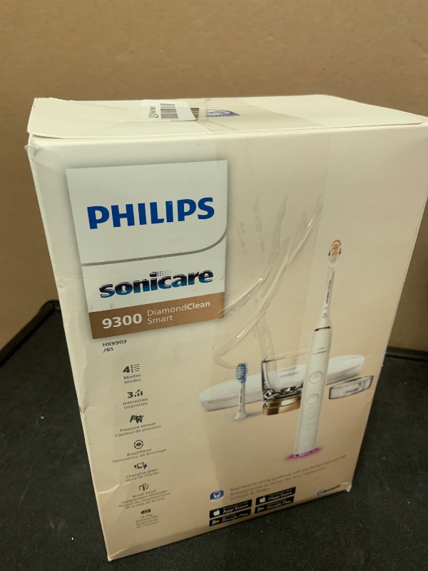 Photo 1 of Philips Sonicare DiamondClean Smart 9300 Electric Toothbrush - Sonic Toothbrush with App, Pressure Sensor, 12 Brushing Settings, Replacement Reminder, Travel Case, Rose Gold, Model HX9903/65