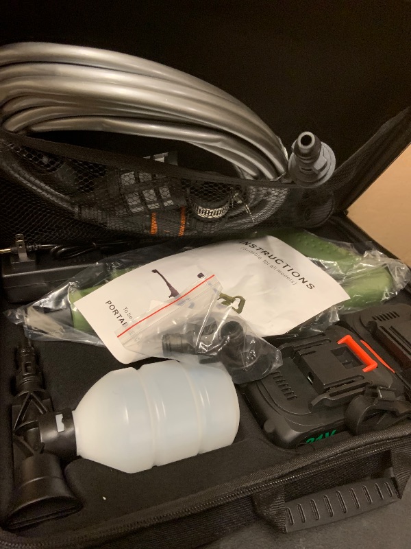 Photo 1 of Max 1100PSI 3.0 GPM Battery with Multi-3 Level Adjustment, 6-in-1 Nozzle & Foam Cannon, 26.2 ft Hose for Car & Home