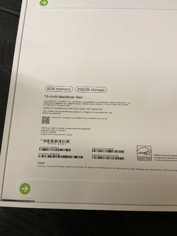 Photo 1 of Apple 2026 MacBook Neo 13-inch Laptop with A18 Pro chip: Built for AI and Apple Intelligence, Liquid Retina Display, 8GB Unified Memory, 256GB SSD Storage, 1080p FaceTime HD Camera; Blush