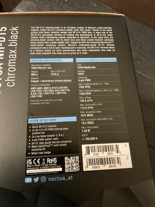 Photo 1 of Noctua Processor Cooler 15 Cm, W128290800