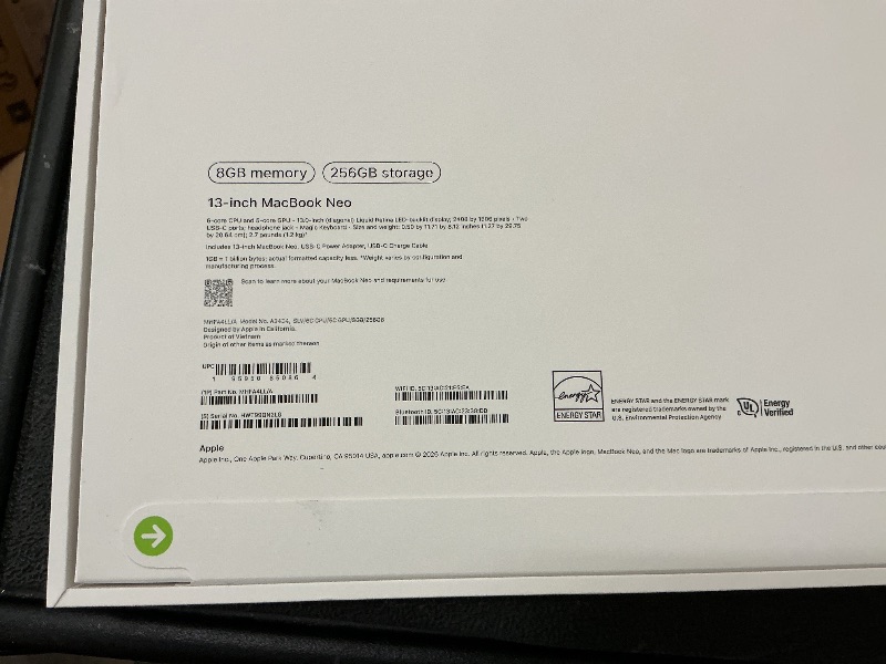 Photo 1 of Apple 2026 MacBook Neo 13-inch Laptop with A18 Pro chip: Built for AI and Apple Intelligence, Liquid Retina Display, 8GB Unified Memory, 256GB SSD Storage, 1080p FaceTime HD Camera; Silver