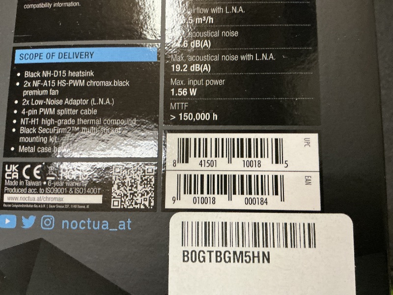 Photo 1 of Noctua Processor Cooler 15 Cm, W128290800