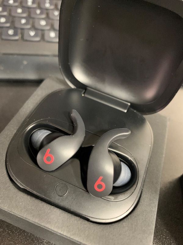 Photo 1 of Beats Fit - True Wireless Noise Cancelling Earbuds - Active Noise Cancelling - Sweat Resistant Earphones, Compatible with Apple & Android, Class 1 Bluetooth®- Beats Black