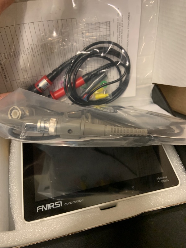 Photo 1 of FNIRSI 1013D Plus Oscilloscope - Portable Handheld Tablet Oscilloscope with 100X High Voltage Probe, 2 Channels 100Mhz Bandwidth 1GSa/s Sampling Rate 7" TFT LCD Touch Screen