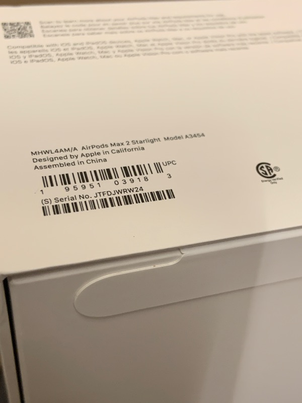 Photo 1 of Apple AirPods Max 2 Wireless Over-Ear Headphones, Active Noise Cancellation, Adaptive Audio, Personalized Spatial Audio, Live Translation, Bluetooth Headphones for iPhone – Starlight