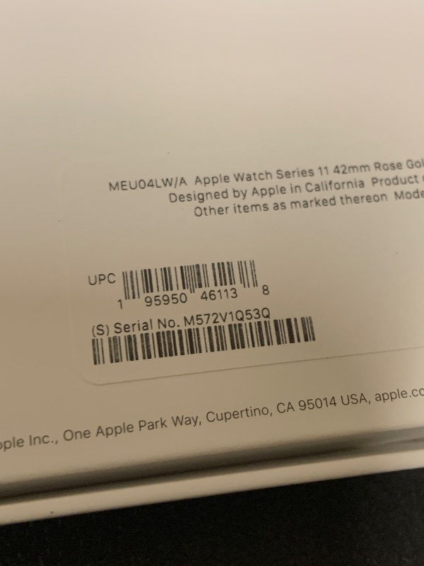 Photo 1 of Apple Watch Series 11 [GPS 42mm] Smartwatch with Rose Gold Aluminum Case with Light Blush Sport Band - S/M. Sleep Score, Fitness Tracker, Health Monitoring, Always-On Display, Water Resistant