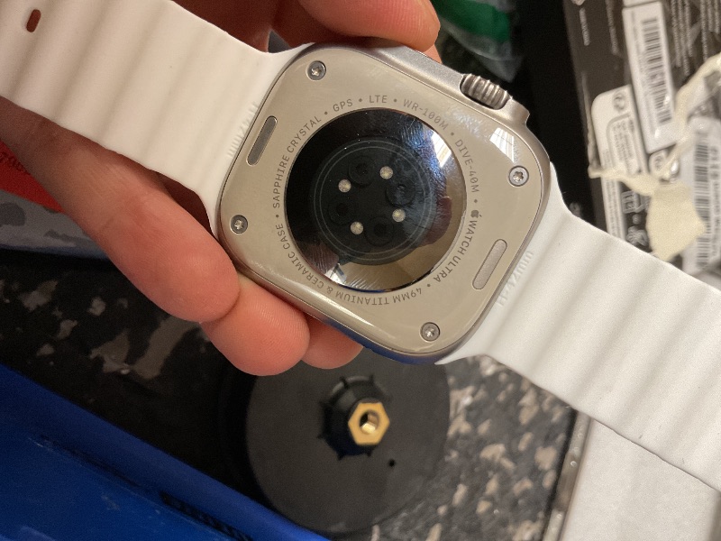 Photo 1 of Apple Watch Ultra 2 [GPS + Cellular, 49mm] - Titanium Case With White Ocean Band, One Size (Renewed)