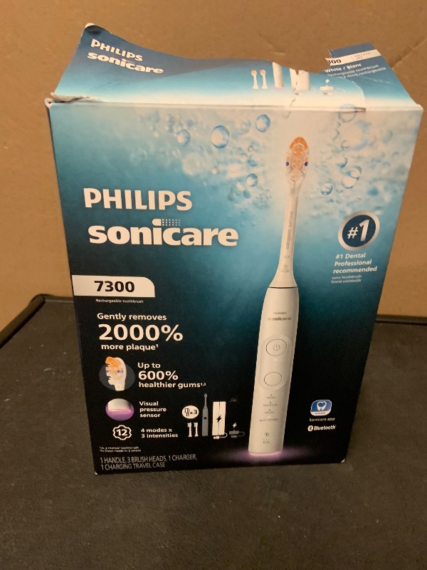 Photo 1 of Philips Sonicare 7300 Series Electric Toothbrush - Next-Generation Sonicare Technology, Pressure Sensor, 12 Brushing Settings, SmarTimer, BrushPacer, 21-Day Runtime, Travel Case, White, HX7420/07