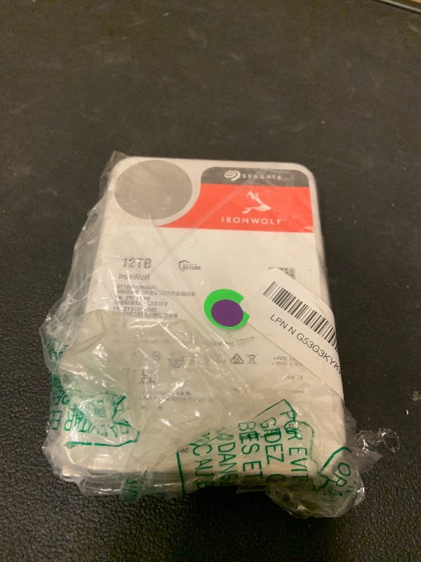 View 3 of Seagate IronWolf Pro, 12 TB, Enterprise NAS Internal HDD –CMR 3.5 Inch, SATA 6 Gb/s, 7,200 RPM, 256 MB Cache for RAID Network Attached Storage (ST12000NT001)