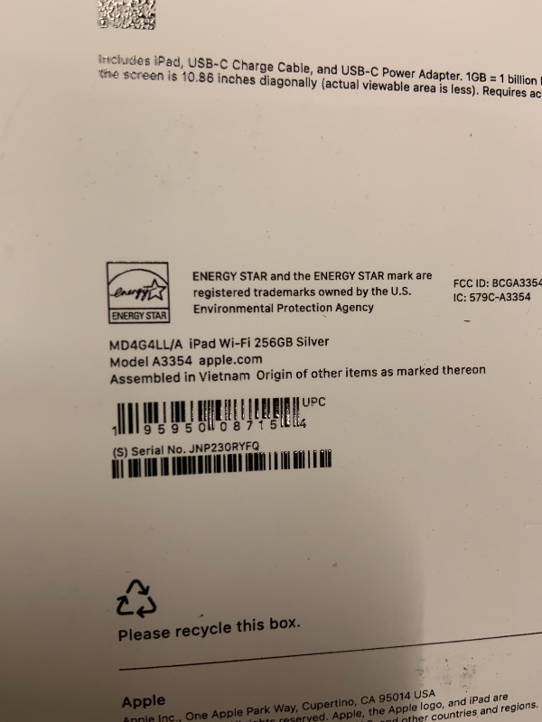 Photo 1 of Apple iPad 11-inch: A16 chip, 11-inch Model, Liquid Retina Display, 256GB, Wi-Fi 6, 12MP Front/12MP Back Camera, Touch ID, All-Day Battery Life — Silver