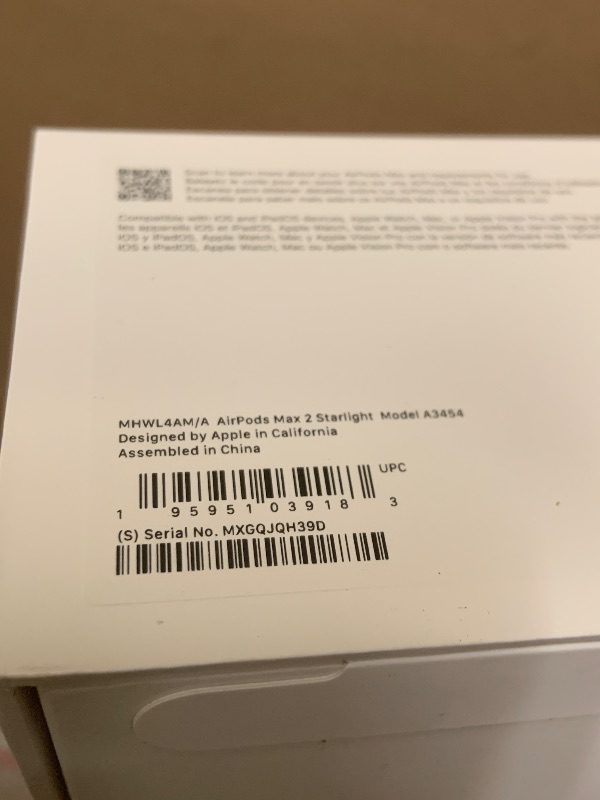 Photo 1 of Apple AirPods Max 2 Wireless Over-Ear Headphones, Active Noise Cancellation, Adaptive Audio, Personalized Spatial Audio, Live Translation, Bluetooth Headphones for iPhone – Starlight