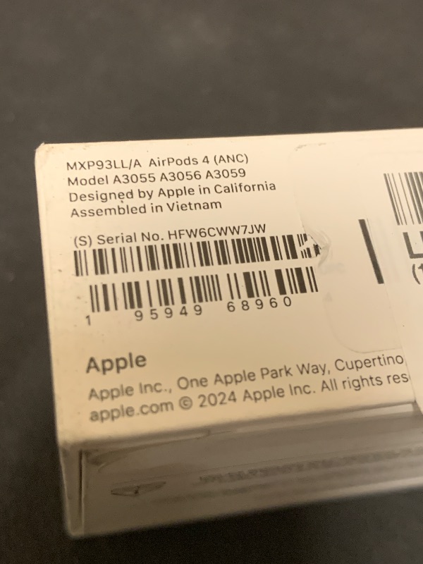 Photo 1 of Apple AirPods 4 Wireless Earbuds, Bluetooth Headphones, with Active Noise Cancellation, Adaptive, Transparency Mode, Personalized Spatial Audio, USB-C Charging Case, Wireless Charging, H2 Chip