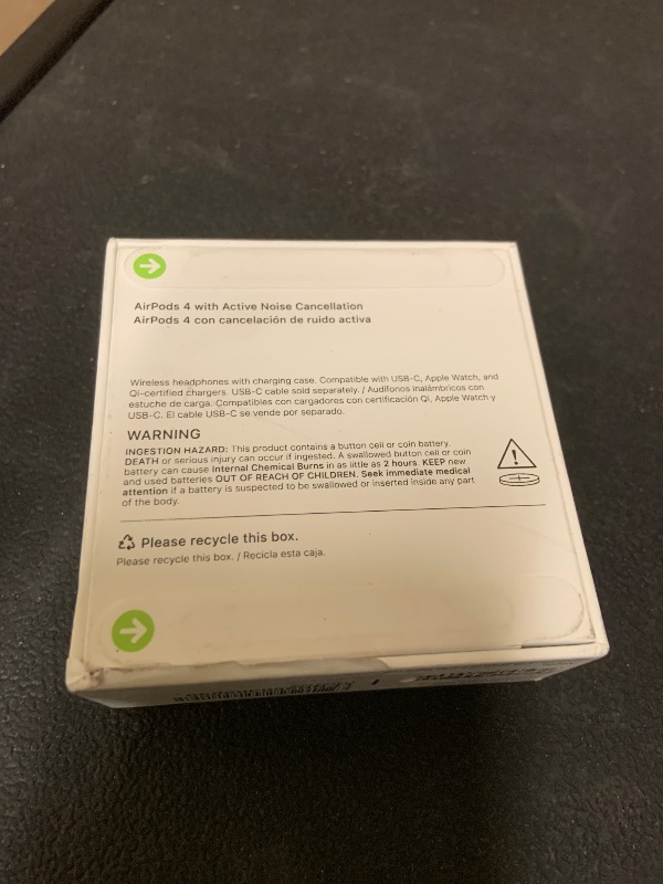 Photo 1 of Apple AirPods 4 Wireless Earbuds, Bluetooth Headphones, with Active Noise Cancellation, Adaptive, Transparency Mode, Personalized Spatial Audio, USB-C Charging Case, Wireless Charging, H2 Chip