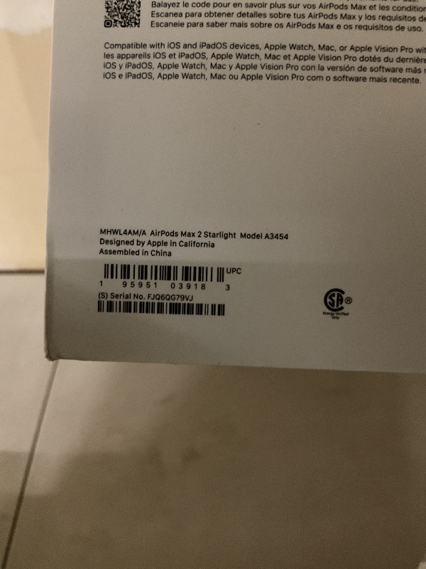 Photo 1 of Apple AirPods Max 2 Wireless Over-Ear Headphones, Active Noise Cancellation, Adaptive Audio, Personalized Spatial Audio, Live Translation, Bluetooth Headphones for iPhone – Starlight