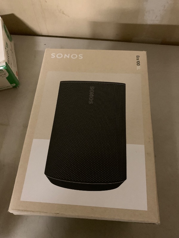 Photo 1 of Sonos Era 100 SL - Compact, Microphone-Free Speaker with WiFi, Bluetooth - Black