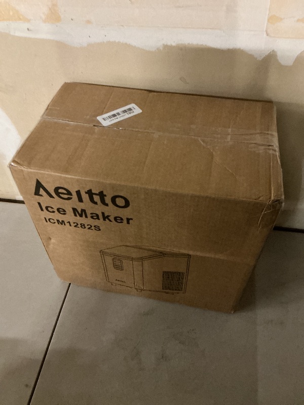 Photo 1 of Aeitto Ice Maker Countertop 26lbs/24H, Ice Machine 8 Ice Cubes Ready in 6 Mins, 2 Sizes of Bullet Ice Portable Ice Makers with Basket & Scoop, Auto Self-Cleaning for Home/Kitchen/Office Stainless