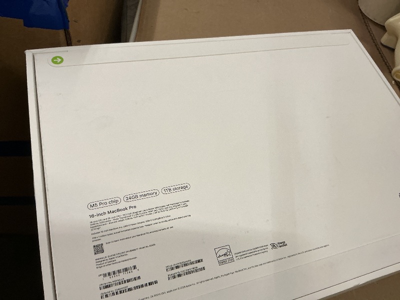 Photo 1 of Apple 2026 MacBook Pro Laptop with Apple M5 Pro chip with 18-core CPU and 20-core GPU: Built for AI, 16.2-inch Liquid Retina XDR Display, 24GB Unified Memory, 1TB SSD, Wi-Fi 7; Silver