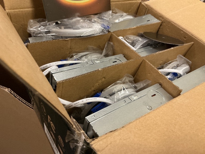 Photo 1 of Comiled 12 Pack Black 3 Inch Recessed LED Lights with Night Light, Canless Ultra Thin Wafer Recessed Lighting Downlight with Junction Box, Dimmable & 2700K/3000K/3500K/4000K/5000K Selectable, 6W, ETL
