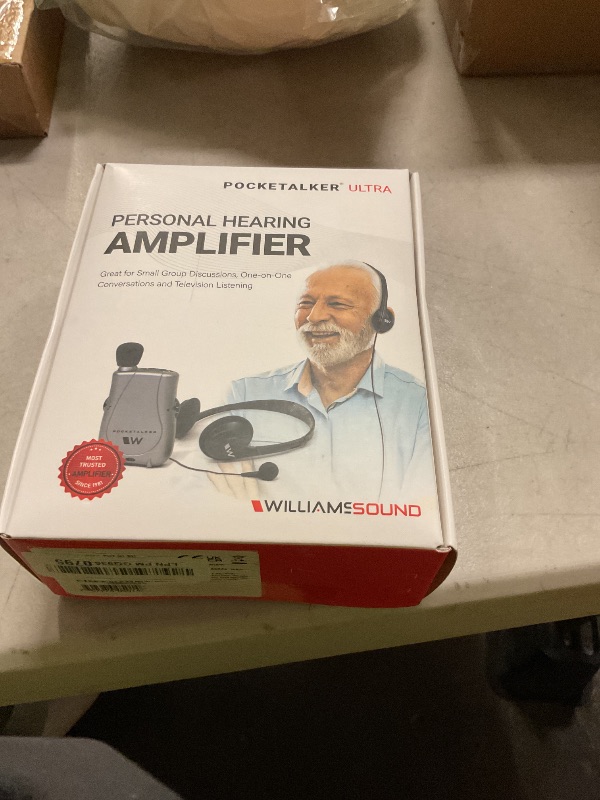 Photo 1 of Williams Sound Pocketalker Ultra Hearing Amplifier | Easy-to-Use Hearing Amplifier for Seniors | Year Supply of Batteries | Amplified Sound Assistive Listening Device with Headphones for Elderly | Hearing Assist Earbuds
