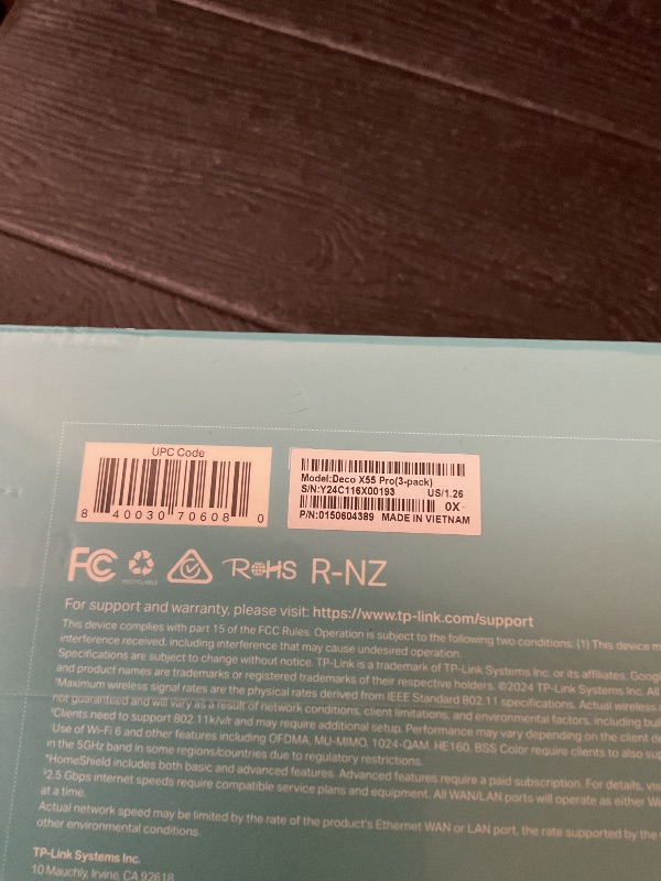 Photo 1 of TP-Link Deco X55 Pro AX3000 Whole Home Wi-Fi 6 Mesh System - Coverage up to 6500 Sq.Ft & up to 150 Devices, 2x2.5G WAN/LAN Ports, 4 Streams, Wired Ethernet Backhaul, Ideal for 1Gig+ Internet, 3-Pack