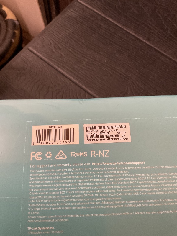Photo 1 of TP-Link Deco X55 Pro AX3000 Whole Home Wi-Fi 6 Mesh System - Coverage up to 6500 Sq.Ft & up to 150 Devices, 2x2.5G WAN/LAN Ports, 4 Streams, Wired Ethernet Backhaul, Ideal for 1Gig+ Internet, 3-Pack