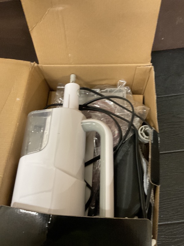 Photo 1 of Steam Mop with Detachable Handheld Steam Cleaner, 10-in-1 Multi Accessories, Quick 10s Heat, 350ml and 2-Level Steamer for Cleaning Floor, Carpet, BBQ Grill, Tile, and Grout, Light White