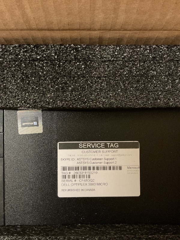 Photo 1 of Dell OptiPlex 3060 Micro PC with Intel Core i3-8100T 3.1 GHz, 8GB RAM, 128GB SSD
