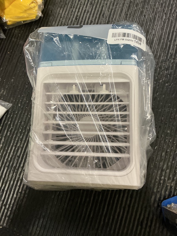 Photo 1 of Glimibox Portable Air Conditioners, 3 Speeds 2 Mist Modes Portable AC Unit with 900ml Water Tank,7-Color Lights Evaporative Cooler Blow Cold Air, Mini Car Cooling Fan for Bedroom RV Desk Office Indoor