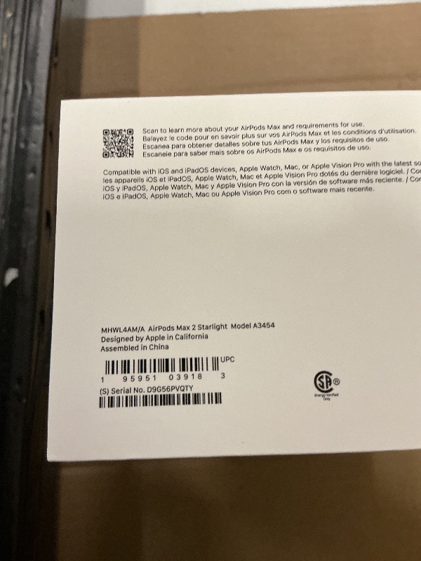 Photo 1 of FACTORY SEALED— Apple AirPods Max 2 Wireless Over-Ear Headphones, Active Noise Cancellation, Adaptive Audio, Personalized Spatial Audio, Live Translation, Bluetooth Headphones for iPhone – Starlight