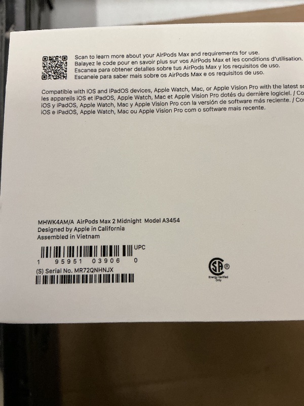 Photo 1 of FACTORY SEALED— Apple AirPods Max 2 Wireless Over-Ear Headphones, Active Noise Cancellation, Adaptive Audio, Personalized Spatial Audio, Live Translation, Bluetooth Headphones for iPhone – Midnight