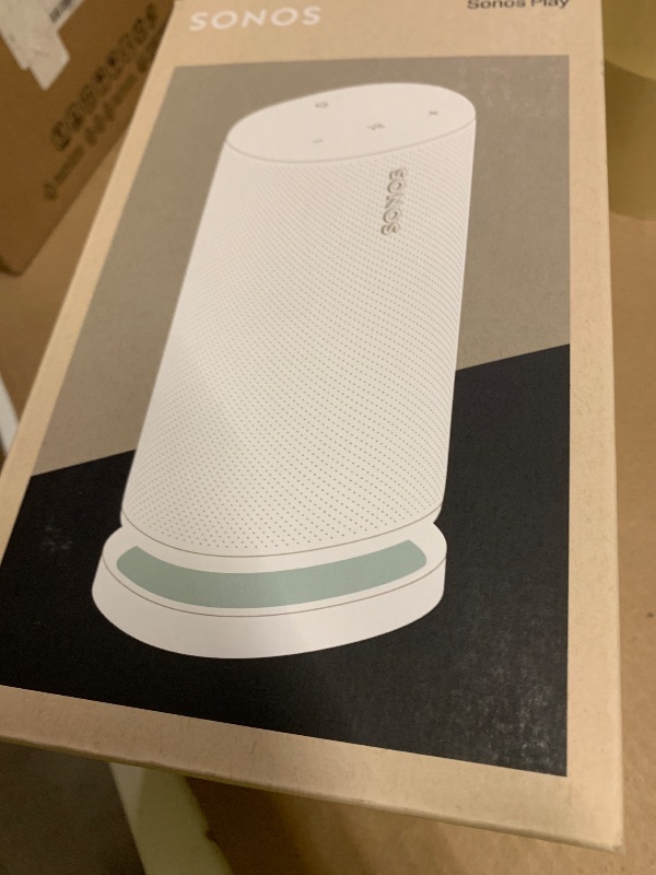 Photo 1 of Sonos Play - Portable Bluetooth Speaker with WiFi, Alexa, 24-Hour Battery Life, Charging Base - White