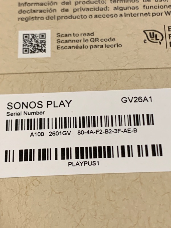 Photo 1 of Sonos Play - Portable Bluetooth Speaker with WiFi, Alexa, 24-Hour Battery Life, Charging Base - White
