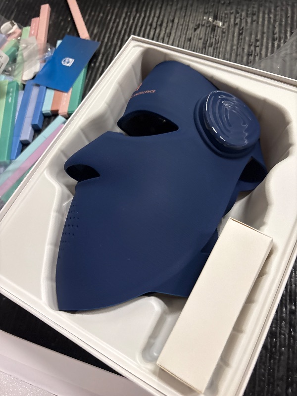 Photo 1 of INIA Glow 4D Wireless Red Light Therapy Mask for face – Dual NIR, 320 LEDs, 4 Modes, Under-Eye Cooling, Cordless & Rechargeable LED Face Mask for Home & Travel, Skincare Gifts for Women Mom Wife, Blue