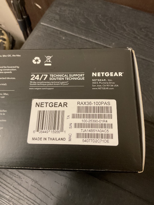 Photo 1 of NETGEAR Nighthawk WiFi 6 Router (RAX36) – Router Only, AX3000 3 Gbps Wireless Speed – Dual-Band Gigabit Internet – Covers 2,000 sq. ft., 25 Devices – Built-in VPN, USB 3.0, Gaming