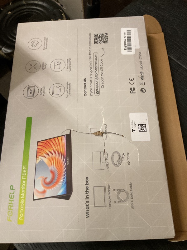 Photo 1 of ForHelp 15.6inch Portable Monitor,1080P USB-C HDMI Second External Monitor for Laptop,PC,Mac Phone,PS,Xbox,Swich,IPS Ultra-Thin Zero Frame Gaming Display/Premium Smart Cover