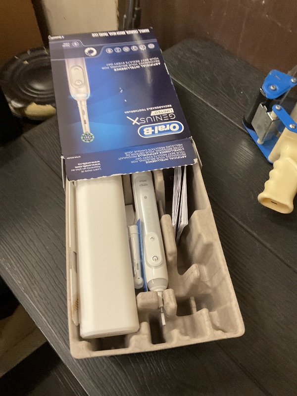Photo 1 of Oral-B Genius X Limited Rechargeable Electric Toothbrush with 1 Replacement Brush Head, Travel Case, White