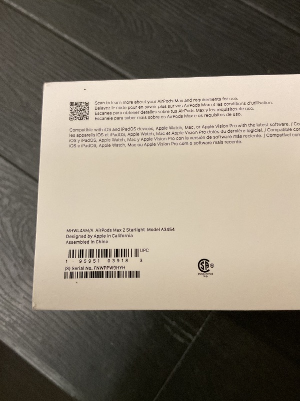Photo 1 of Apple AirPods Max 2 Wireless Over-Ear Headphones, Active Noise Cancellation, Adaptive Audio, Personalized Spatial Audio, Live Translation, Bluetooth Headphones for iPhone – Starlight