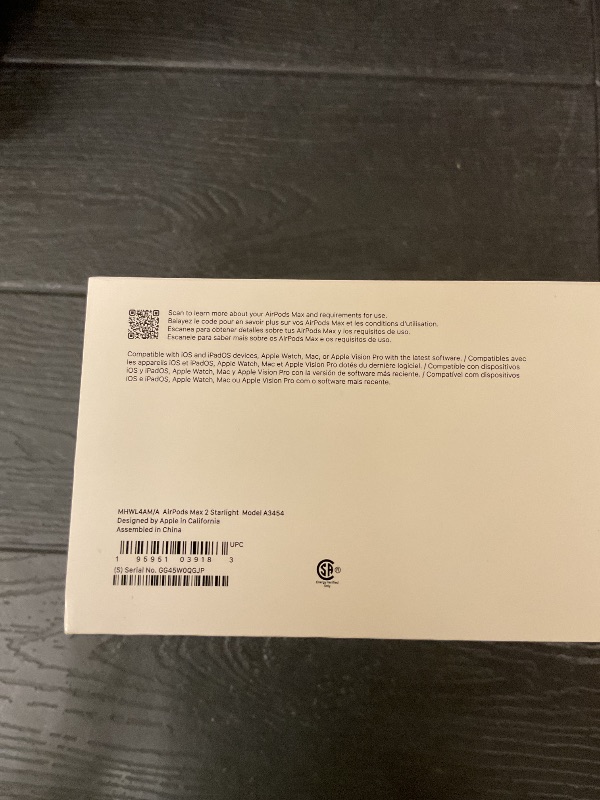 Photo 1 of Apple AirPods Max 2 Wireless Over-Ear Headphones, Active Noise Cancellation, Adaptive Audio, Personalized Spatial Audio, Live Translation, Bluetooth Headphones for iPhone – Starlight