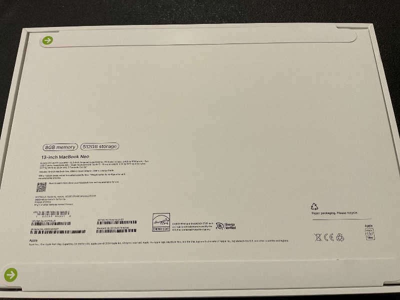 Photo 1 of Apple 2026 MacBook Neo 13-inch Laptop with A18 Pro chip: Built for AI and Apple Intelligence, Liquid Retina Display, 8GB Unified Memory, 512GB SSD Storage, 1080p FaceTime HD Camera, Touch ID; Indigo