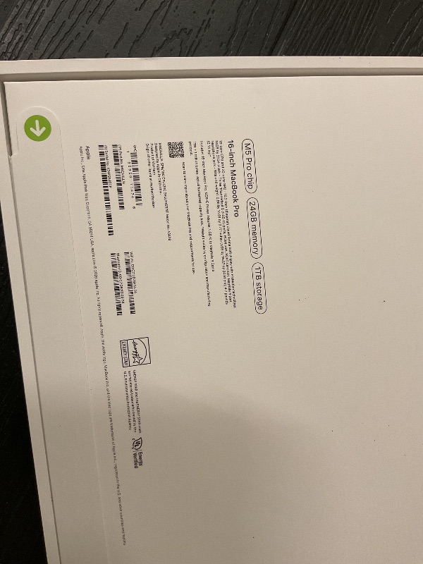 Photo 1 of Apple 2026 MacBook Pro Laptop with Apple M5 Pro chip with 18-core CPU and 20-core GPU: Built for AI, 16.2-inch Liquid Retina XDR Display, 24GB Unified Memory, 1TB SSD, Wi-Fi 7; Space Black SEALED