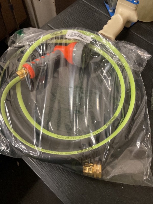 Photo 1 of Giraffe Tools Garden Hose 5/8", Custom Length, Heavy Duty, No Kink, Flexible, Rubber Garden Hose, Leakproof Water Hose, 600 Burst PSI, 20ft Male to Female Hose