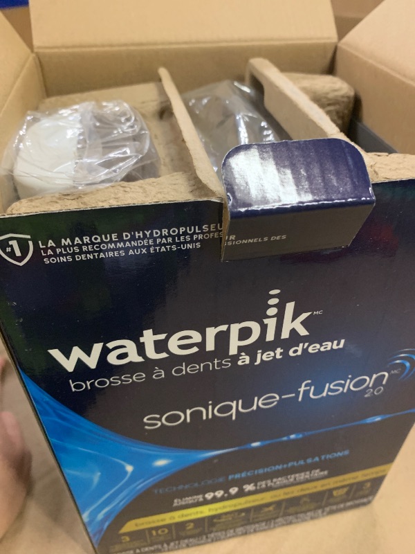 Photo 1 of Waterpik Sonic-Fusion 2.0 Professional Flossing Electric Toothbrush with Water Flosser Combo Two In One, For Daily Gum Care and Cleaning Teeth, Braces, Implants, White SF-04CD010-1, Packaging May Vary