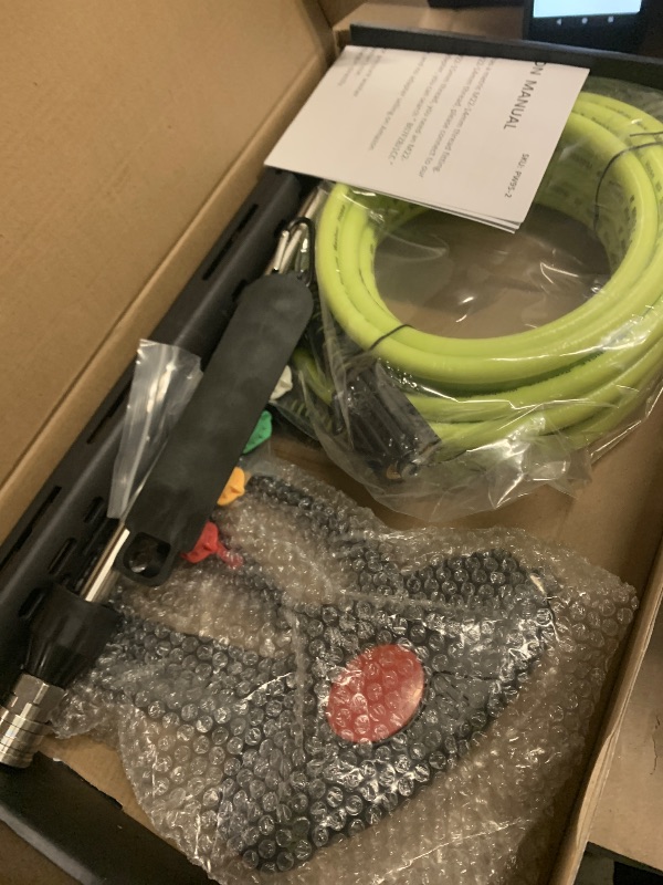 Photo 1 of M MINGLE Pressure Washer Hose and Gun Kit, 25 FT Power Washer Hose with 5 Nozzle Tips and M22-14mm Fitting, Replacement for Ryobi, Simpson, Craftsman