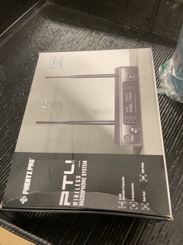 Photo 1 of Phenyx Pro Wireless Microphone System, Dual Wireless Mics,w/ 2 Handhelds, Auto Scan,2x100 UHF Frequencies,328ft Range,Dynamic Microphone for Singing, Karaoke, Church(PTU-71-2H)
