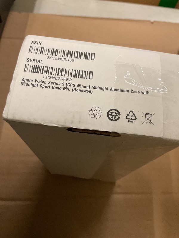 Photo 1 of Apple Watch Series 9 [GPS 45mm] Midnight Aluminum Case with Midnight Sport Band M/L (Renewed)