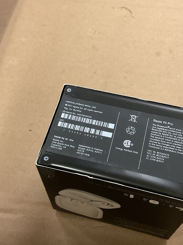 Photo 1 of FACTORY SEALED— Beats Fit Pro (1st Gen) - True Wireless Noise Cancelling Earbuds - Active Noise Cancelling - Sweat Resistant Earphones, Compatible with Apple & Android, Class 1 Bluetooth® - Beats White