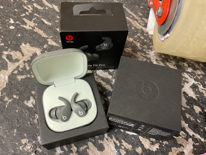 Photo 1 of FACTORY SEALED— Beats Fit Pro (1st Gen) - True Wireless Noise Cancelling Earbuds - Active Noise Cancelling - Sweat Resistant Earphones, Compatible with Apple & Android, Class 1 Bluetooth® - Sage Gray