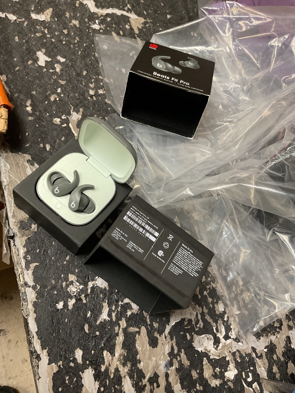Photo 1 of FACTORY SEALED— Beats Fit Pro (1st Gen) - True Wireless Noise Cancelling Earbuds - Active Noise Cancelling - Sweat Resistant Earphones, Compatible with Apple & Android, Class 1 Bluetooth® - Sage Gray