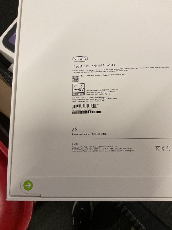 Photo 1 of FACTORY SEALED— Apple iPad Air 13-inch (M4): Liquid Retina Display, 256GB, 12MP Front/Back Camera, Wi-Fi 7 with Apple N1, Touch ID, All-Day Battery Life — Space Gray